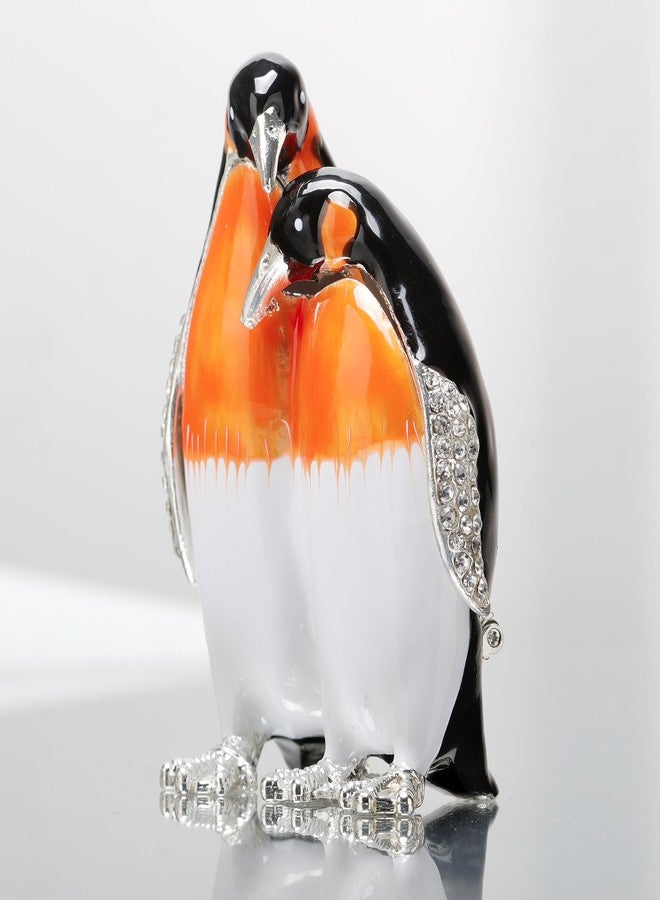 SEVENBEES Hand Painted Enameled Penguin Figurine Jewelry Trinket Box Ring Holder Dresser Decoration - Image 5